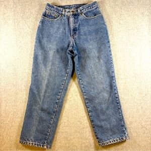 LL Bean Double L Relaxed Fit Womens 10 P Red Plaid Flannel Lined Tapered Jeans